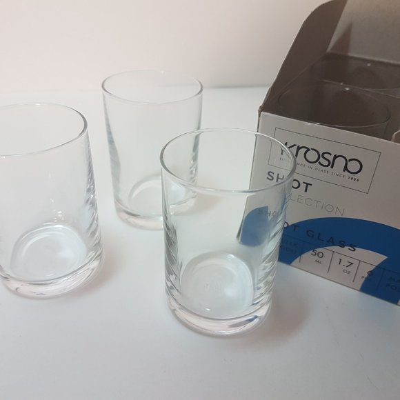Krosno - Set of 6 clear shot glasses - Barware Drinkware Kitchen Dining Glass - Picture 2 of 10